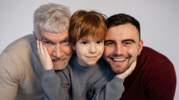 grandfather, son, and grandson.