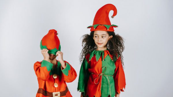 kids dressed as elves.