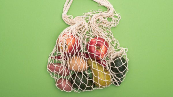 a bag of fruit.
