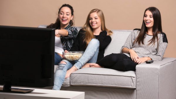 women watching movies
