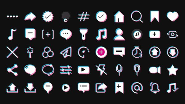 rows of tiktok icons