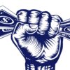 a fist holding cash.