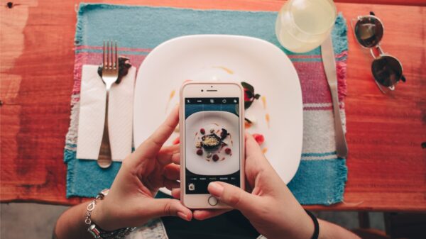 taking a picture of your food.