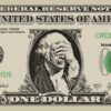 George Washington facepalming on the one dollar bill.