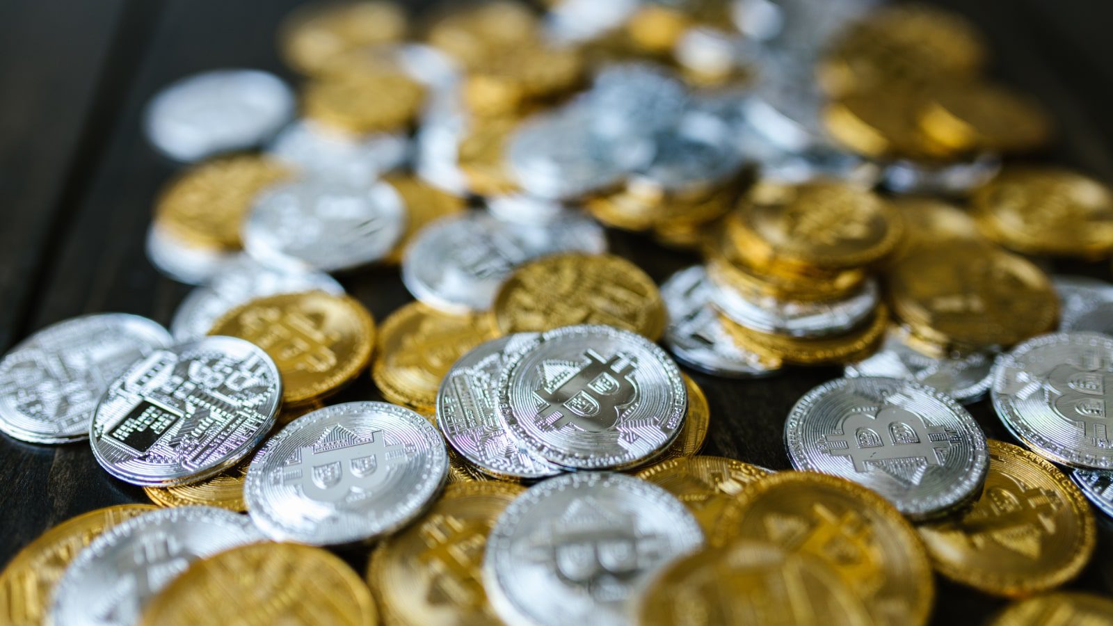 Gold and silver bitcoins.