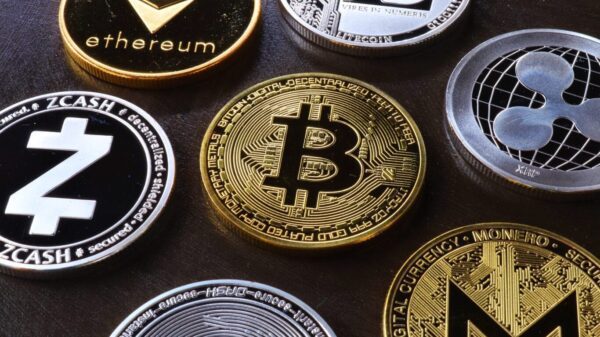 Different physical representations of cryptocurrencies.