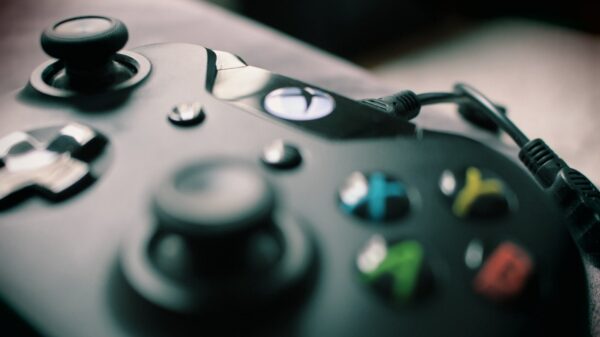 Close up of an Xbox controller.