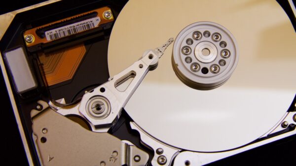 Hard disk drive internals.
