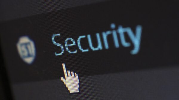 A security logo on a computer screen.
