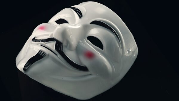 A Guy Fawkes mask.
